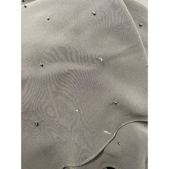 Cache Beaded Olive Green Metallic Semi Sheer Lined Body Con Prom Dress 6 - Picture 10 of 15